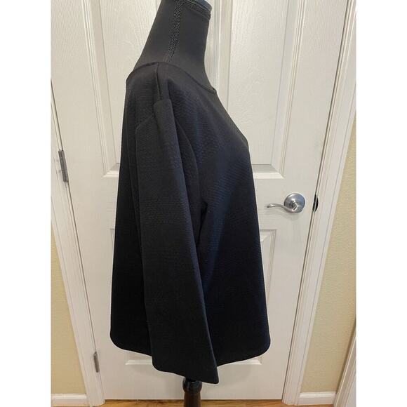 Chico’s Black Textured Boxy Blouse Size XL Career Office EUC - Picture 5 of 9